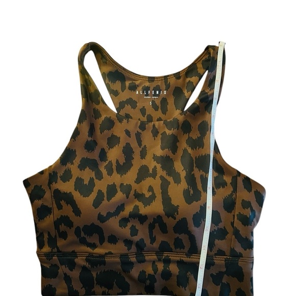 ALL FENIX CHEETAH LONGLINE PADDED SPORTS BRA SIZE SMALL CHOCOLATE & BLACK NWT - Picture 4 of 7